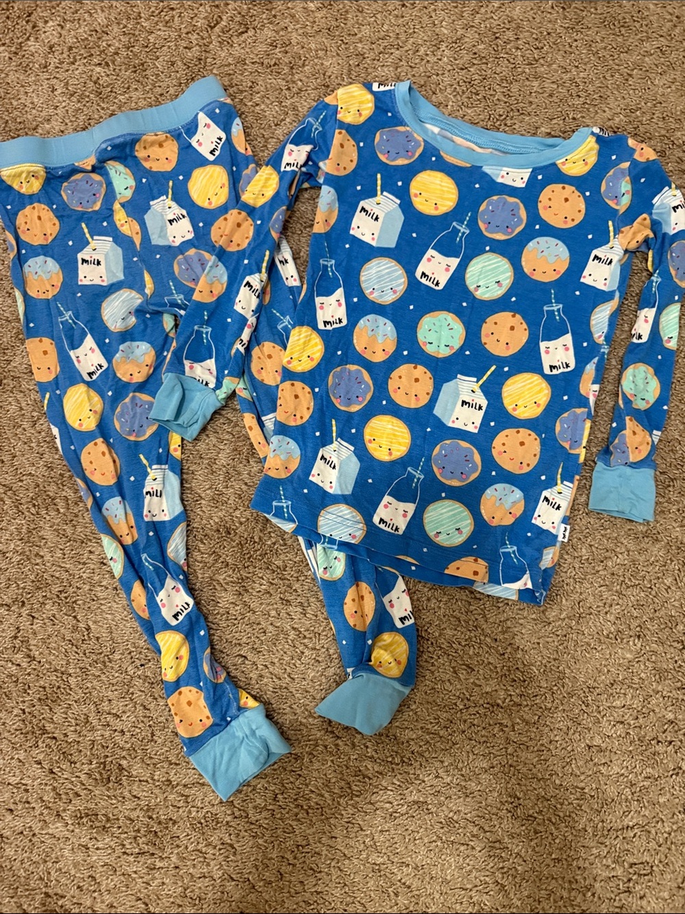 Little Sleepies Blue Milk & Cookies Pajama Set